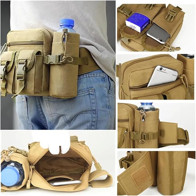 Waterproof Nylon Fanny Pack Men Tactical Military Army Waist Bag Hiking Outdoor Camping Shoulder Bum Belt Bum Sport Chest Bags(ACU)