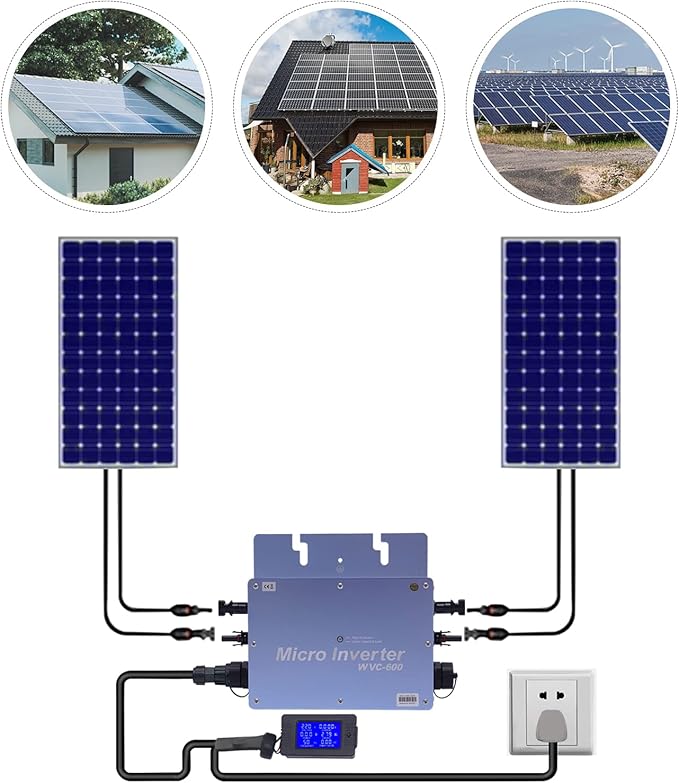 600W Solar Micro Grid Tie Inverter IP65 Waterproof Automatic Identification Power Inverters Solar &amp Wind Power Inverter for 30V 36V Solar Panels &amp 36V Batteries