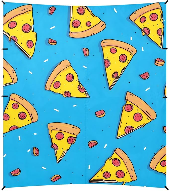 ALAZA Yellow Pizza Pattern Beach Tent Sun Shelter Portable Canopy Sunshade for Outdoor Camping Picnics Backyard Fun 10x9 ft