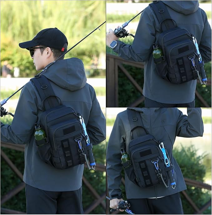 Tactical Backpack for Men Military Sling Bag Outdoor Crossbody Shoulder Pack Chest Bag for Hiking Fishing Camping Essentials
