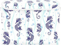 susiyo Large Foldable Storage Bin with Flip-Top Lid Blue Seahorse Storage Box Collapsible Closet Organizer Containers Boxes Decorative Baskets with Handles for Home Bedroom Living Room Office