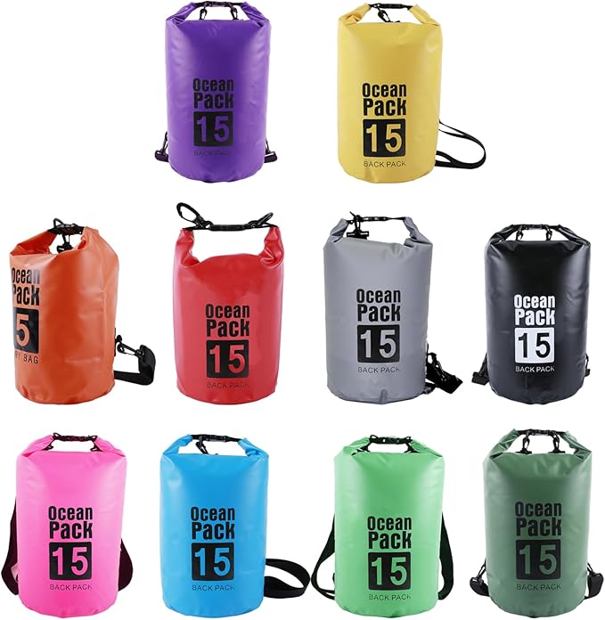 Waterproof PVC Meshes Backpack for Adventure Practical Rope Closure Dry Bag Outdoor Daypack with Shoulder Strap