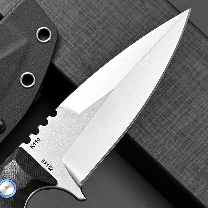 Eafengrow EF152 Fixed Blade Knife K110 Steel Blade G10 Handle Full Tang EDC Tool Knife for Outdoor Working Camping Hiking