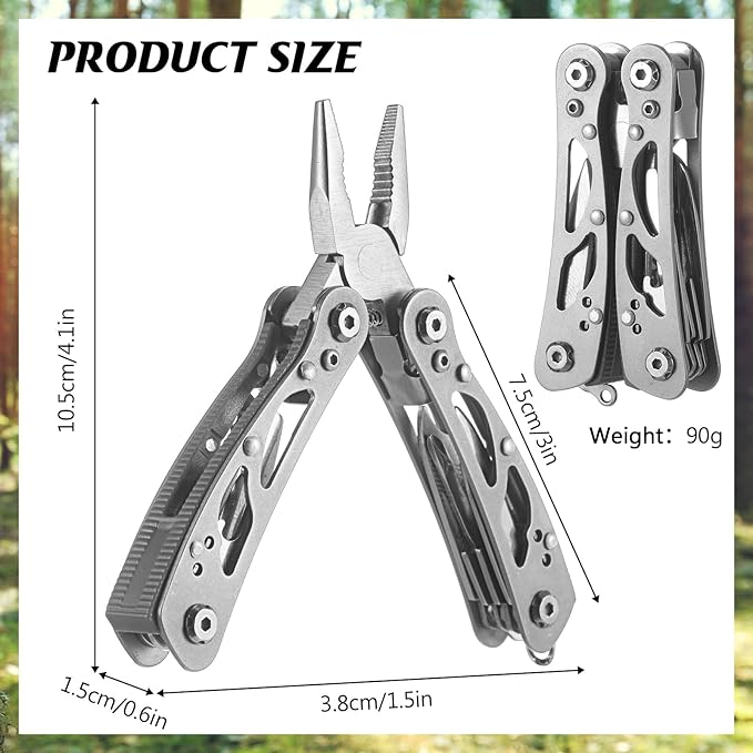 Lasnten 24 Pcs Small Multitool Pliers Gifts for Men Stainless Steel Small Multitool Mini Pliers Foldable Bottle Opener Screwdriver Apply to Camping Dad Gifts (Grey)