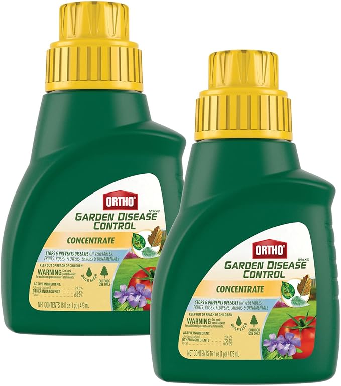 Ortho Max Garden Disease Control Concentrate - Garden Fungicide for Plants Stops and Prevents Diseases on Vegetables Fruits Flowers Shrubs and Ornamentals 16 fl. oz. (2-Pack)