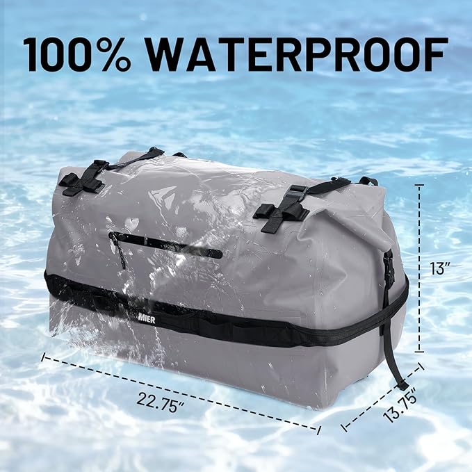 MIER Waterproof Duffel Bag Motorcycle Dry Bag Backpack Large Roll-Top Heavy Duty Dry Duffle Bags for Kayaking Camping Boating Gym Beach Cruise Ship 60L/80L
