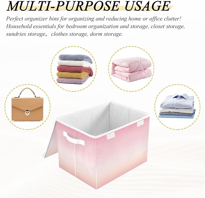 Gradients Storage Containers with Lids Foldable Container Storage Quart Storage Containers for Office Supplies Office