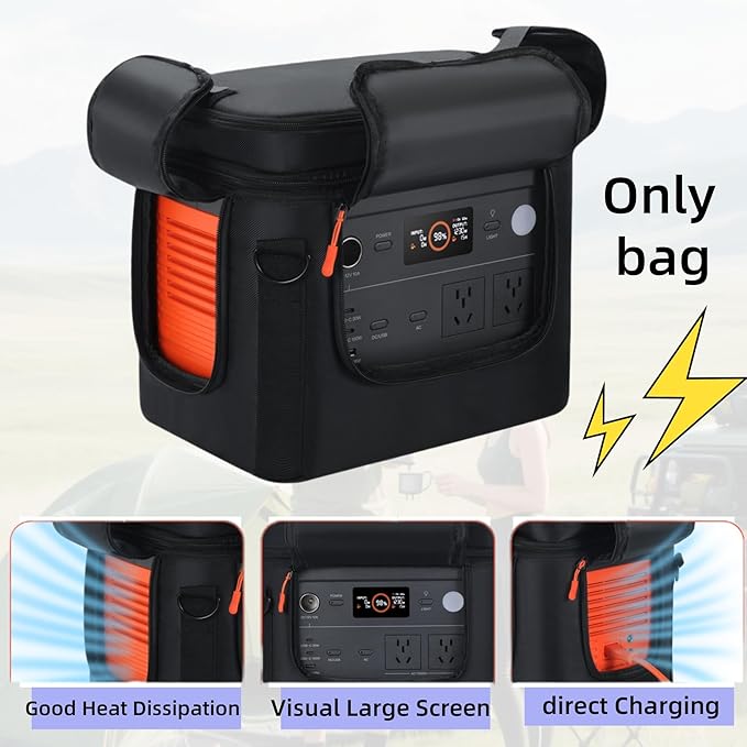 For Jackery Explorer 1000 V2 Carrying Case - Portable Power Station Bag with Quick Access Window Soft Padded Travel Case Generator Cover (13.78×10.23×10.8in)