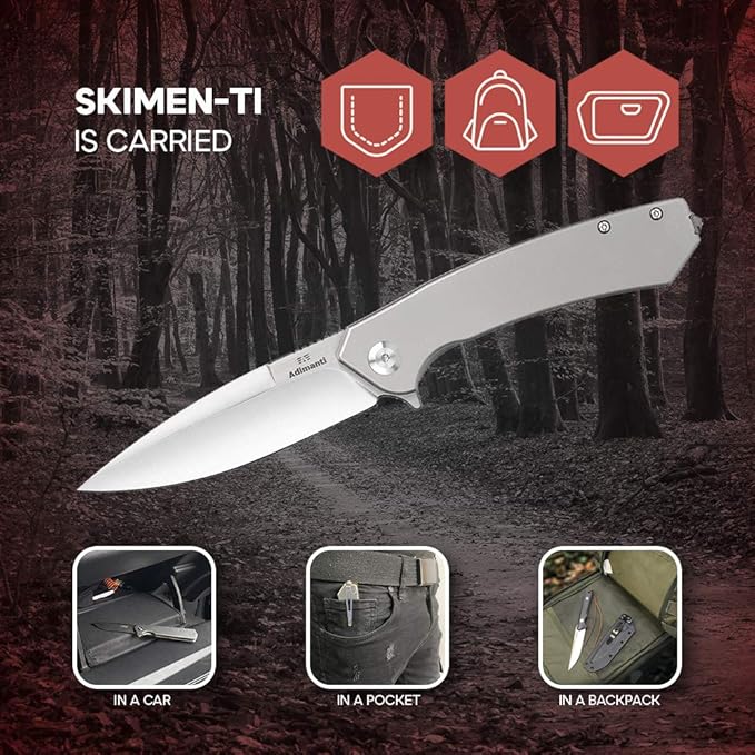Firebird GANZO Adimanti Skimen Pocket Folding Knife G10 Handle with Clip and Glass Breaker D2 Steel Blade Hunting Fishing Camping Outdoor EDC Utility Pocket Knife (Green)