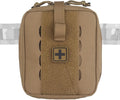 Tactical Camo IFAK Pouch MOLLE Medical Organizer with Elastic Storage Board Front Tool Slots and Rear Shear Pocket Attaches to Vest Belt or Backpack