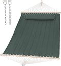 SUNCREAT Hammocks Replacement Hammock for Stand 475 lbs Capacity Two Person Backyard Hammock for Outside Green Gray