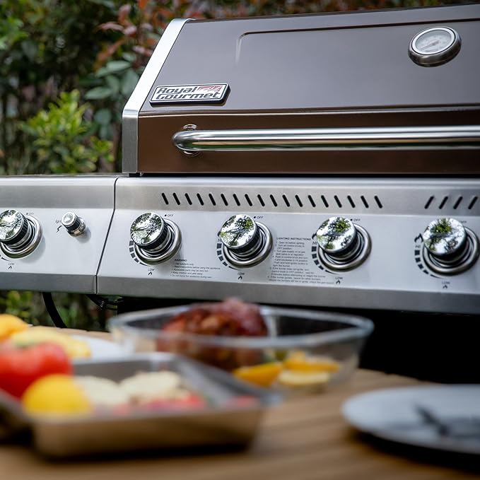 Royal Gourmet GA6402C 6-Burner Propane Gas Grill with Sear Burner and Side Burner 74000 BTUs Cabinet Style Outdoor BBQ Grill for Barbecue Grilling &amp Backyard Cooking Coffee