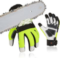 Vgo... 1Pair Chainsaw Gloves 12-Layer Chainsaw Protection on Left Hand BackGoat leather Work Gloves Mechanic Gloves