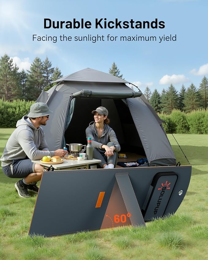 SOLUPUP Solar Panels 30W Portable Foldable Solar Charger with 5V USB-A and USB-C Fast Charging Compatible with iPhone iPad Samsung Power Banks IPX5 Waterproof Perfect for Camping Hiking Outdoor