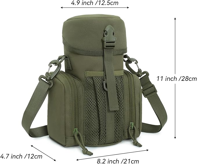 Large Tactical Molle Water Bottles Bag Pouch with Strap Water Bottle Carrier Bag Molle Tactical Pouches for Backpack