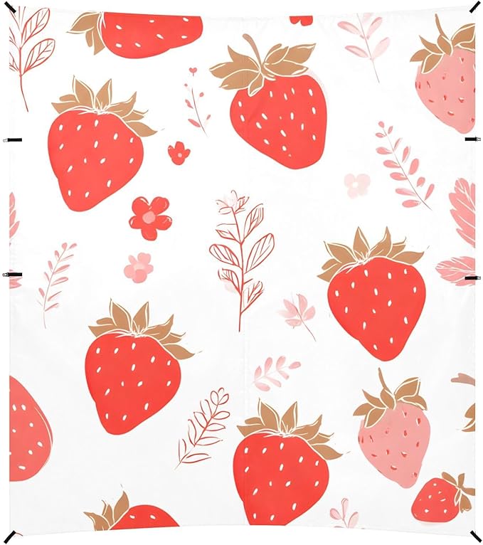 ALAZA Strawberry Pattern Beach Tent Sun Shelter Portable Canopy Sunshade for Outdoor Camping Picnics Backyard Fun 10x9 ft