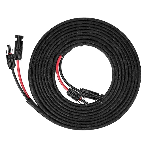 30FT 10AWG Solar Panel Extension Cable with Female and Male Connectors Solar Extension Cable for Solar Panels Charge Controllers and Solar Generators (10AWG 30FT)