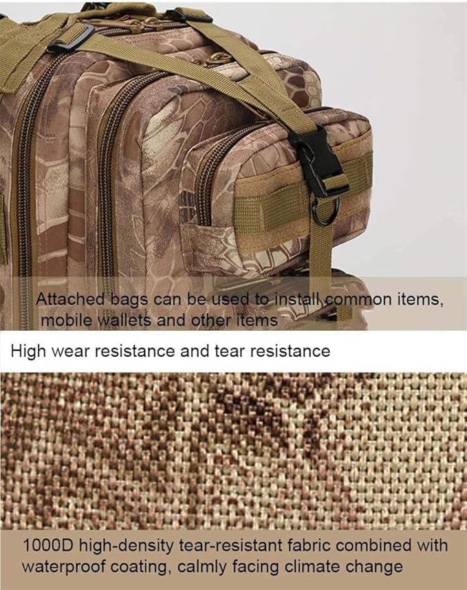 Hiking Backpack Nylon Tactical Backpack Military Backpack Waterproof Army Rucksack Outdoor Camping Hiking Fishing Large Capacity Bags