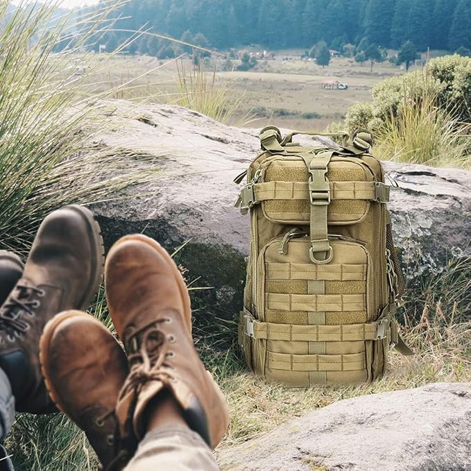 Small 30L Assault Backpack Military Tactical Backpack Tactical Bag for Outdoor Hiking Camping Travel Army Hunting Rucksack (Green)