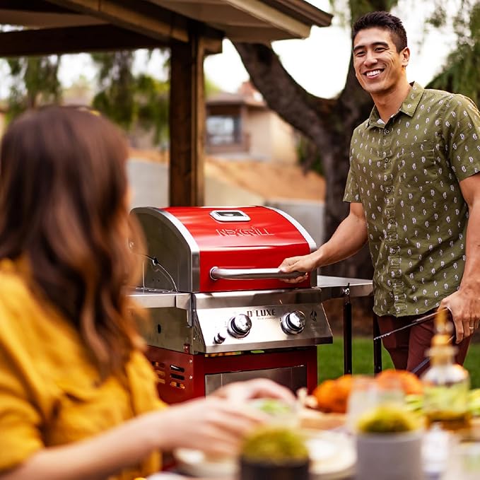 Nexgrill Deluxe 2-Burner Gas Grill with 401 SQ In Grate 28000 BTUs Stainless Steel Control Panel &amp Foldable Side Table Propane BBQ Grill for Outdoor Cooking Patios Backyards and More - 720-08