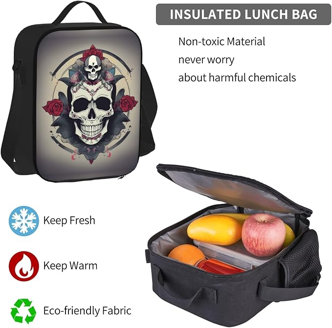 3pcs Backpack Sets Skull Yoga Printed Backpacks Set With Lunch Bag Pencil Pouch