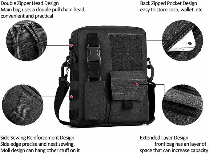 Outdoor Tactical Sling Bag MOLLE Crossbody Pack Chest Shoulder Backpack(Brown)