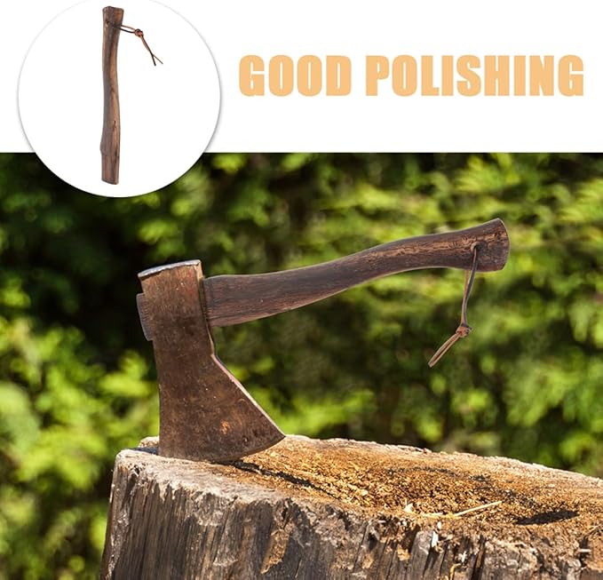 YARNOW 2pcs Wooden Axe Handle Replacement Durable Hatchet Handle Easy to Install Mini High Practicability Natural Wood Material for Outdoor Use