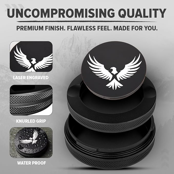 Premium Zyn Metal Can - Waterproof Moisture &amp Odor Proof - Metal Zyn Container - Dip Can Zyn Tin Zyn Holder with Knurled Edges Aluminum Zyn Can &amp Organizer