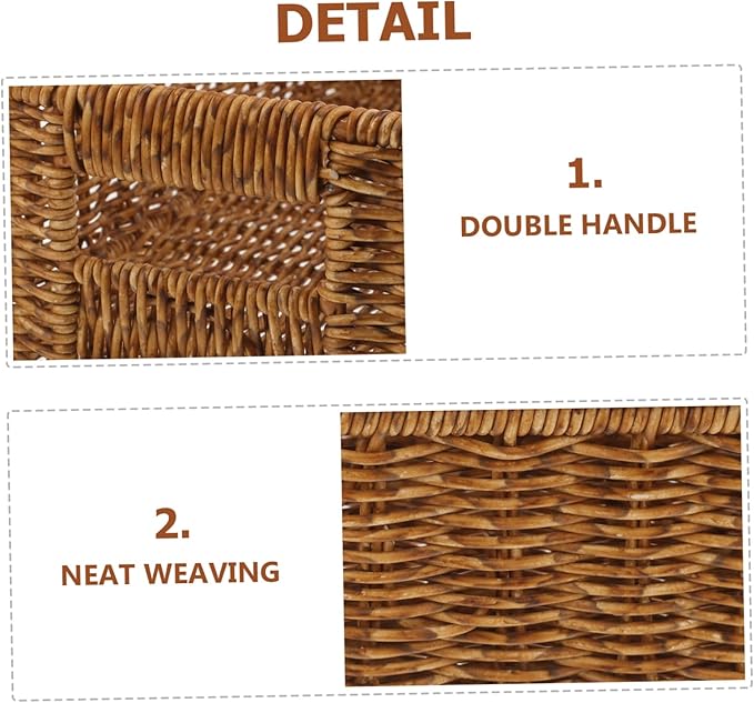 ULTECHNOVO Organizing Baskets for Home Imitation Rattan Decorative Storage Bin Lids