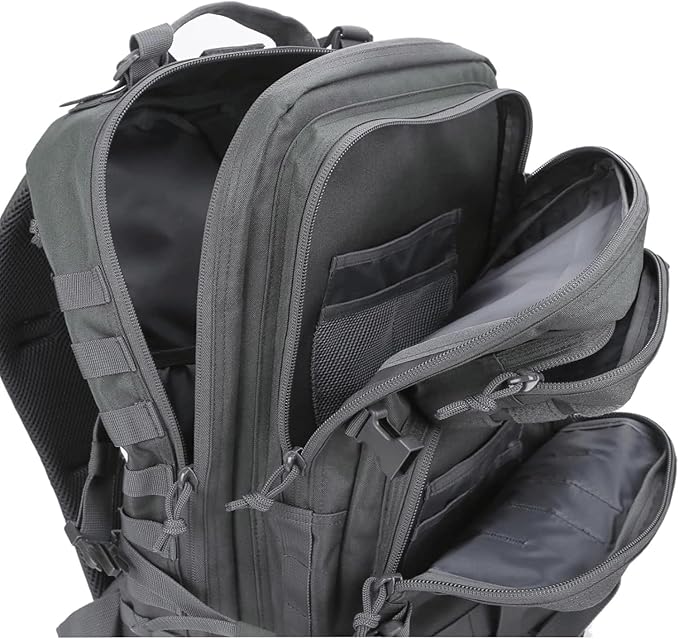 Military Tactical Backpack Large Army 3 Day Assault Pack Molle Bag Backpacks (ACU Camo) (Gray)