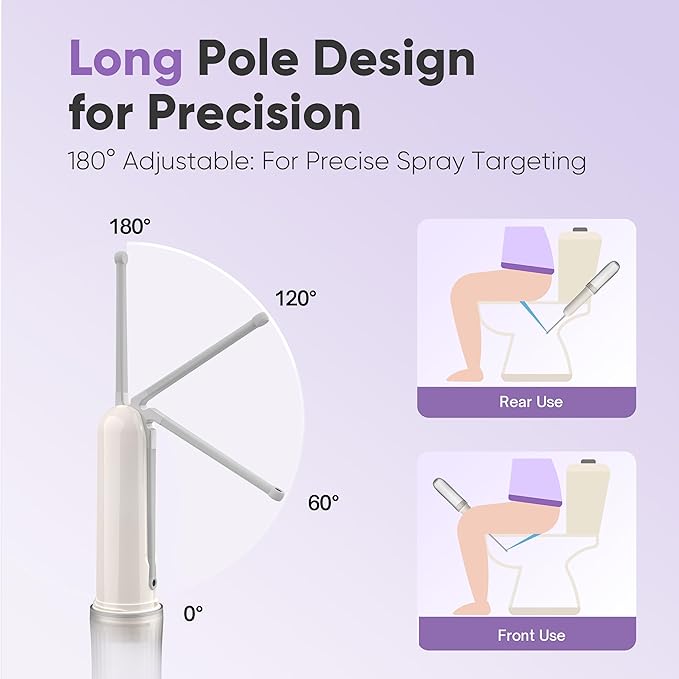 Portable Electric Bidet Sprayer - Handheld Travel Bidet with 2 Pressure Modes - Waterproof Foldable Pocket-Sized &amp Cordless for Bathroom Ultimate Personal Hygiene Cleaning at Home and Camping Whi