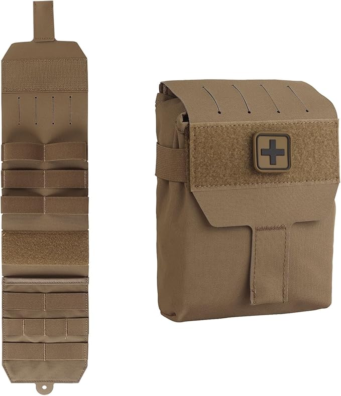 Small Tactical First Aid Pouch Lightweight Medical Kit Bag for MOLLE Straps Compact Organizer for Chest Rigs Battle Belts Hiking Packs