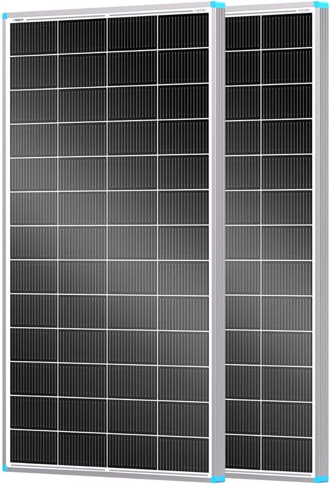 Renogy 2 Pack 200 Watt Solar Panels N-Type 24 Volt 400W Solar Panel 16BB 25% High-Efficiency PV Module Power Charger for RV Marine Cabin Roof Home Farm Battery