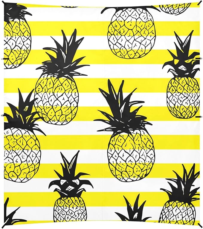 Beach Canopy with Windproof Ropes &amp Sandbags Beach Tent Sun Shade Sun Shelter for Camping Trips Fishing Backyard Fun or Picnics Pineapple
