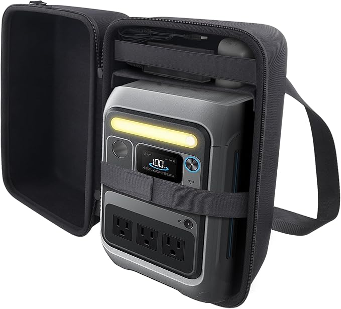 co2CREA Hard Travel Case Compatible with Anker SOLIX C300 / C200X Portable Power Station Outdoor 288Wh LiFePO4 Battery 300W Solar Generator