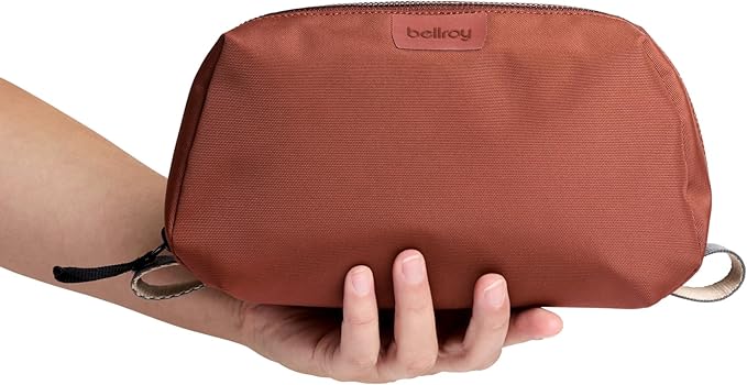 Bellroy Toiletry Kit (Unisex Toiletry Bag Zipper Closure Water-Resistant Lining Toothbrush Sleeve with Magnetic Closure Internal Mesh Pocket Organization) -Bronze