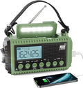 Raynic Emergency Radio 12000mAh/44400mWh Battery Operated Weather Radio Solar Hand Crank Radio with AM/FM/SW/NOAA Alert Cell Phone Charger Type-C Charging Flashlight and SOS Siren