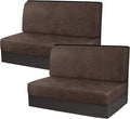KRFOONN Stretch RV Dinette Cushion Covers Leather Look Camper Cushions Covers Replacement Couch Cushion Slipcovers Loveseat Slipcovers for Travel Trailer Couch (2 Backrest Cover &amp 2 Bench Cover T