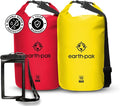 Earth Pak Waterproof Dry Bag - Roll Top Waterproof Backpack Sack Keeps Gear Dry for Kayaking Beach Rafting Boating Hiking Camping and Fishing with Waterproof Phone Case