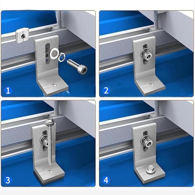 L Foot Solar Mount Aluminum Alloy Photovoltaic Panel Mounting Bracket Photovoltaic Mount for Roof PV System Waterproof &amp Weather ProofStrong Load (10PCS)
