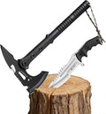 Freelander Outdoor Axe Hatchet with Sheath and Fixed Blade KnifePlain &amp Serrated Edge