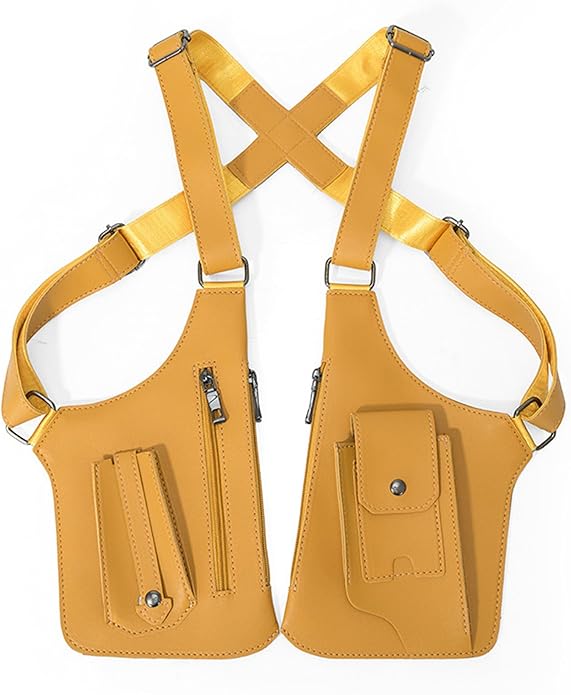 Double Shoulder Bag Adjustable Tactical Armpit Pouch for Men Anti-Theft Underarm Leather Wallet Pocket Holster