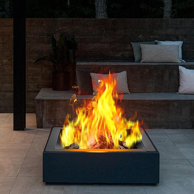 36 inch Outdoor Fire Pit Liner Square Heavy Duty Fire Pits Rim Insert Firepit for Outside DIY Campfire Fireplace