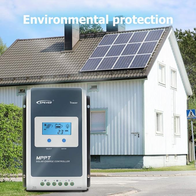 EPEVER 30A MPPT Solar Charge Controller 12/24V DC Tracer-an Series Charge Controller with MT52 Remote Meter &ampTemperature Sensor &ampRS485 Cable fit for Lithium Sealed AGM Battery Negative Groun
