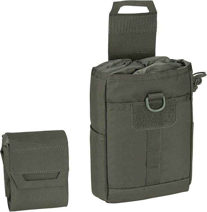 IDOGEAR Molle Dump Pouch Tactical Pouches Roll-up Drawstring Mag Pouches Foldable for Battle Belt Vest Plate Carrier Backpack Utility Folding Dump Pouch Waist Bag