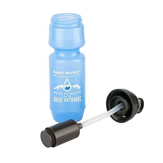 Sport Berkey Water Filter Bottle Ideal for Off-Grid Emergencies Hiking Camping Traveling and Everyday Use at Home Work or School