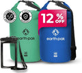 Earth Pak Waterproof Dry Bag - Roll Top Waterproof Backpack Sack (Seafoam Green 40L &amp Blue 40L)