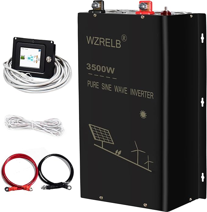 WZRELB 3500W 36V Pure Sine Wave Inverter36 Volt DC to AC 120V 240V Split Phase Power Inverter 7KW Surge5 AC OutletsAC Hardwire Terminal16.6ft LCD Remote Panel