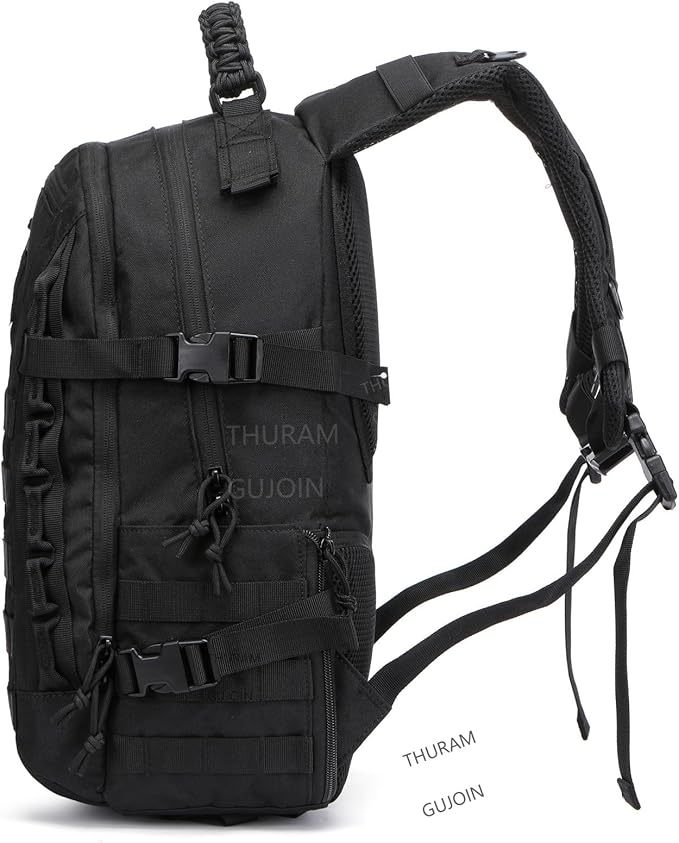 38L Nylon Waterproof Trekking Fishing Hunting Bag Backpack Outdoor Military Rucksacks Tactical Sports Camping Hiking (Black)