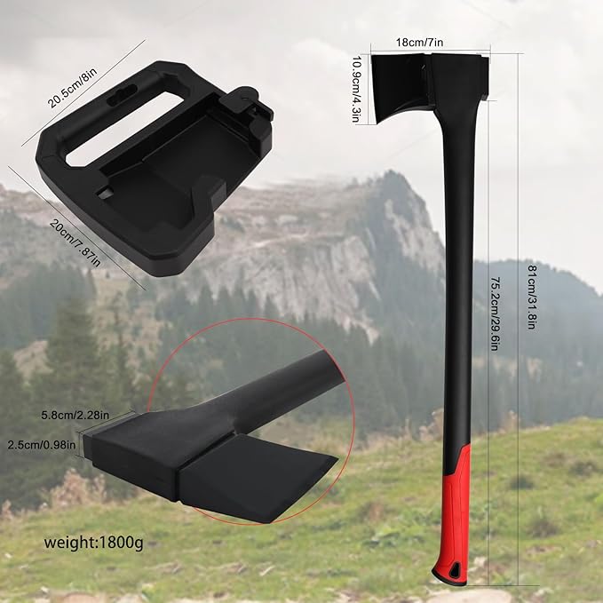 Camping Hatchet 28 InchSurvival Hatchet Tactical for Wood Chopping and KindlingHatchet Axewith V Grind Blade Lightweight Nylon Fiber Handlefor Outdoor Survival Gardening Hiking(M)